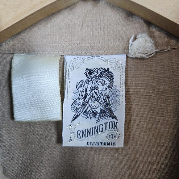 Kennington of California Men's Shirt Brown Western/Cowboy Pearl Snap Long Sleeve - Picture 5 of 11